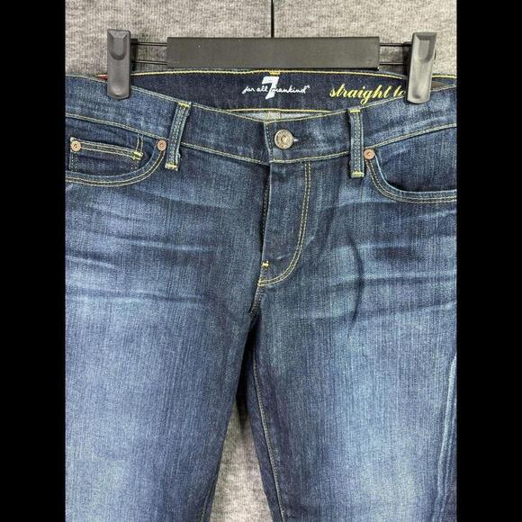 7 For All Mankind Womens Straight Leg Jeans Size 28 Dark Wash Denim casual‎ - Picture 8 of 8